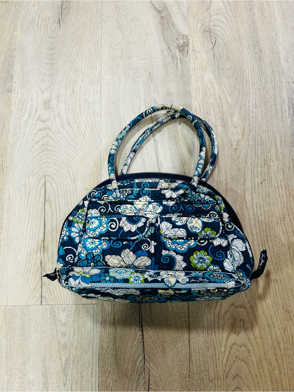 Vera BradleyQuilted Floral Dome Tote Bag - Navy Blue